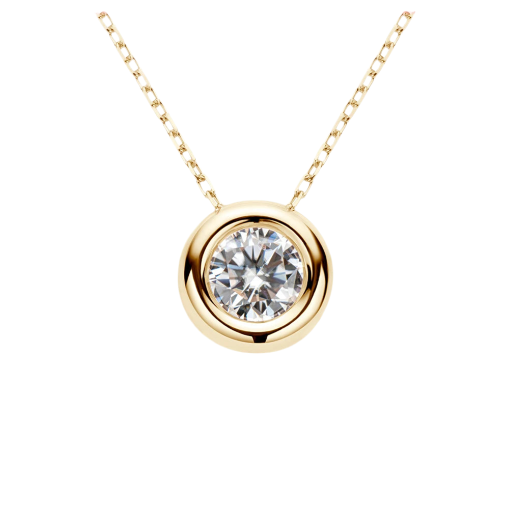 Real D VVS1 Moissanite Necklace 6.5mm Round Pendant