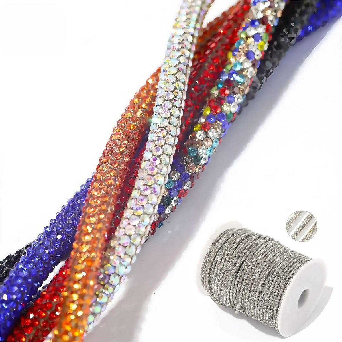 Crystal Rhinestone Cotton Cord — 5/6 mm, 50 yd — product view 2