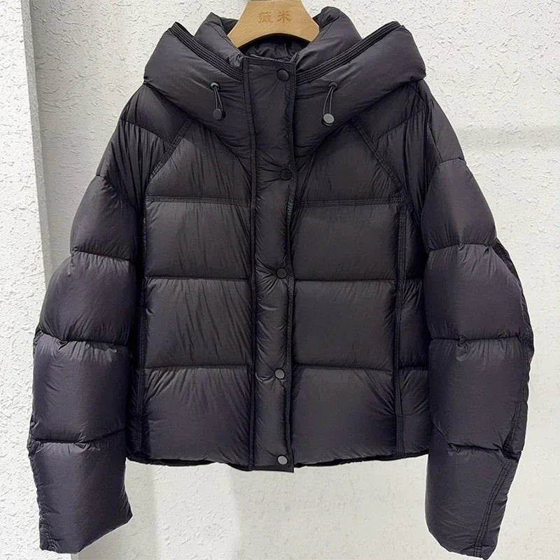 Women's Quilted Zip-Up Drawstring Winter Jacket — original product gallery image 10