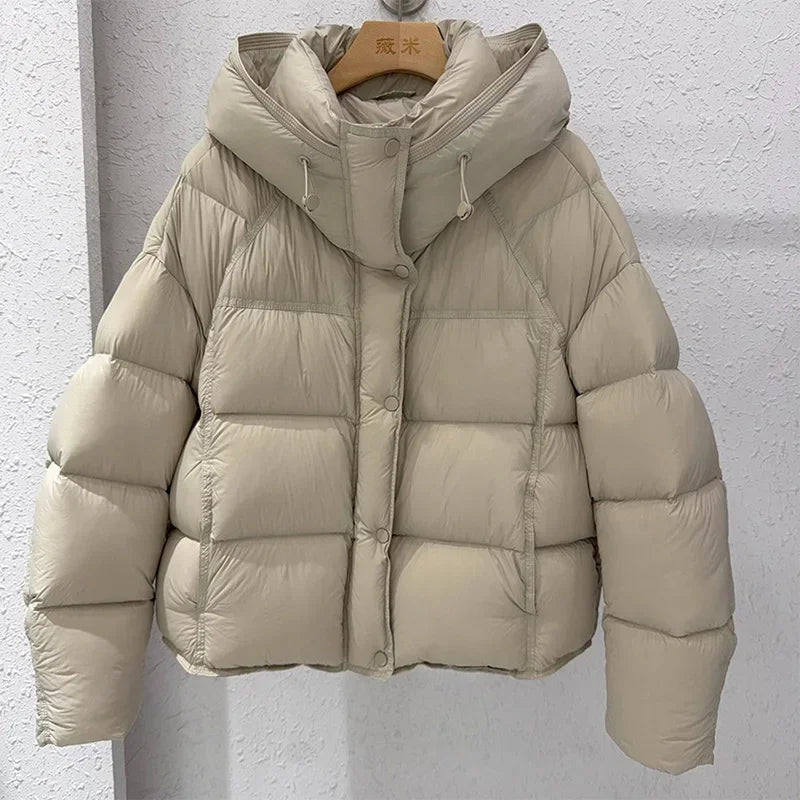 Women's Quilted Zip-Up Drawstring Winter Jacket — original product gallery image 11