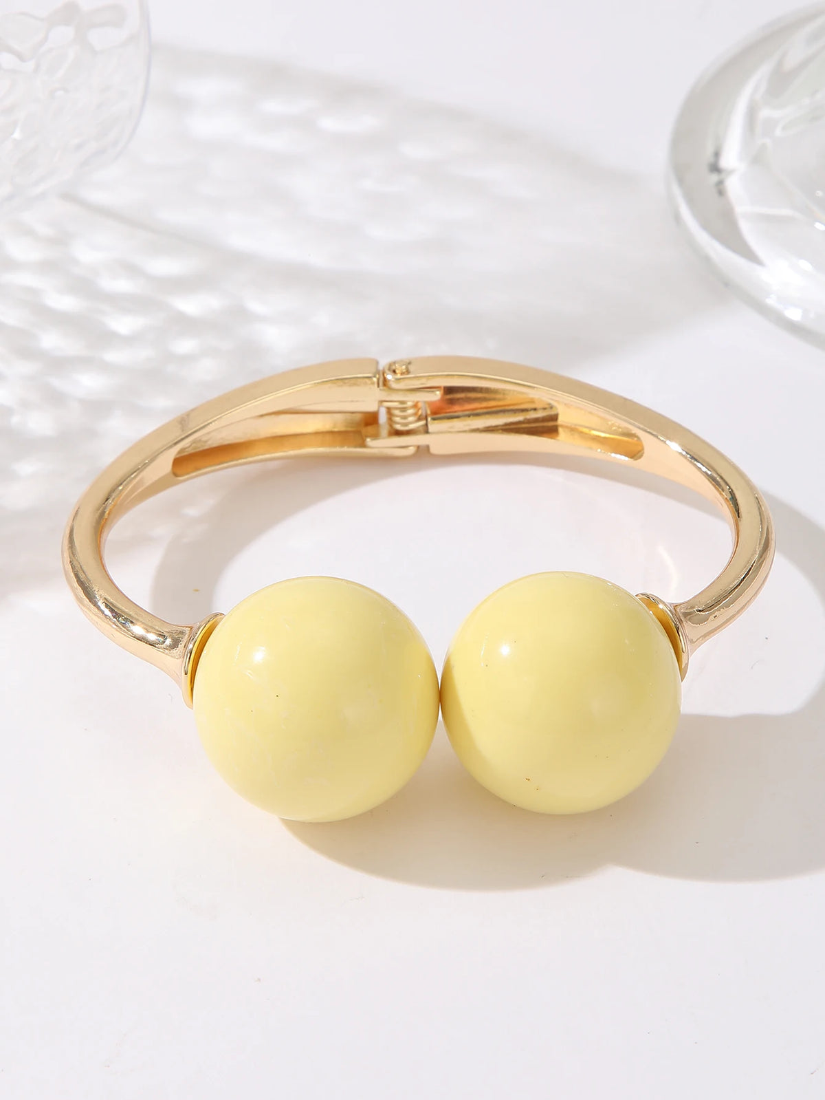 Women's Double-Bead Open Cuff Bracelet — product view 13