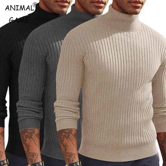 Men's Long-Sleeve Slim-Fit Turtleneck Sweater