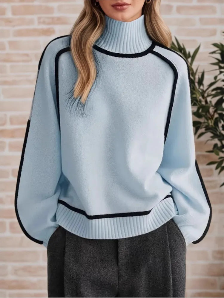 Women's Textured High-Neck Knit Sweater — original product gallery image 5