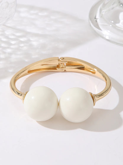 Women's Double-Bead Open Cuff Bracelet — product view 12
