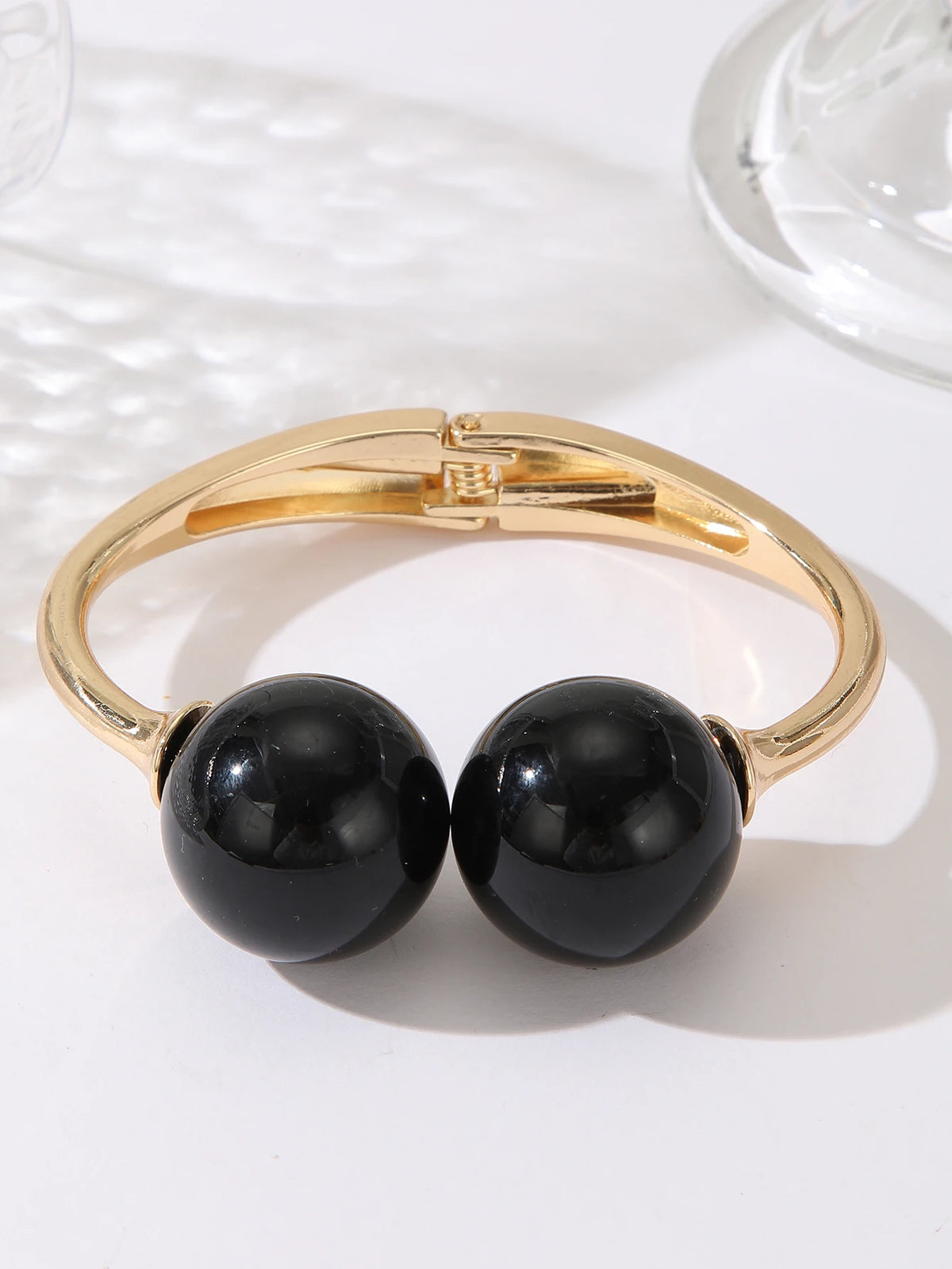 Women's Double-Bead Open Cuff Bracelet — product view 9