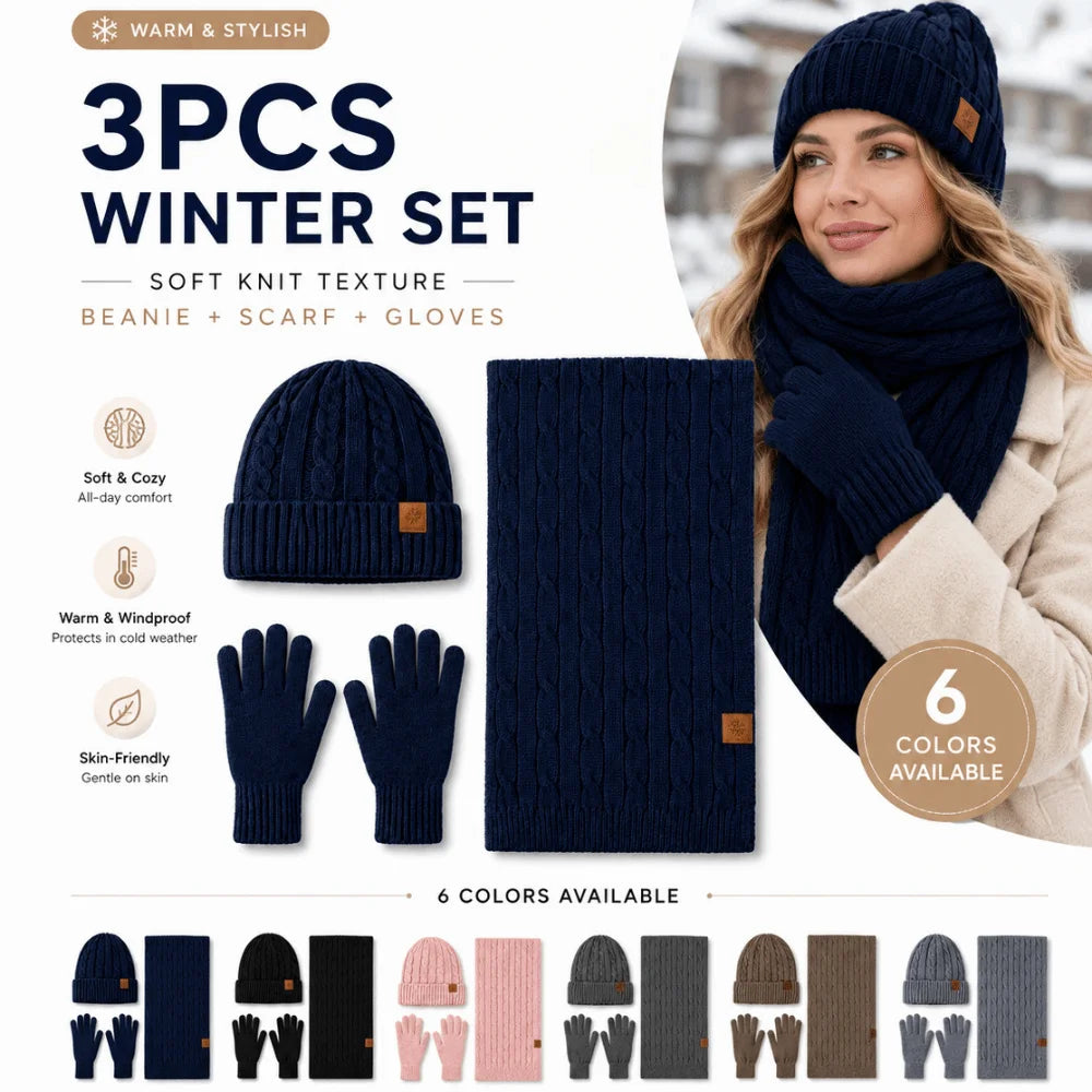 Men's Winter Hat, Scarf & Gloves Set — 2 or 3 Pieces — original product gallery image 4