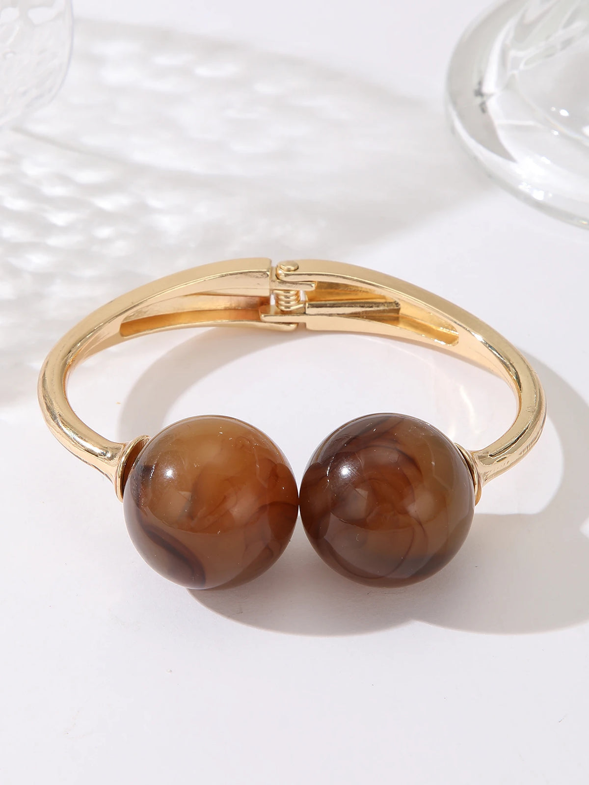 Women's Double-Bead Open Cuff Bracelet — product view 8