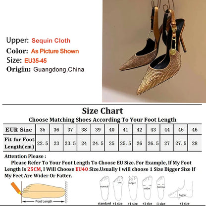 2025 Summer New Women's Shoes Fashionable European and American Solid Color Hot Diamond Pointed Sandals High Heels Stiletto Shoe - Silvana & Osmany CanXport Fashion Finds