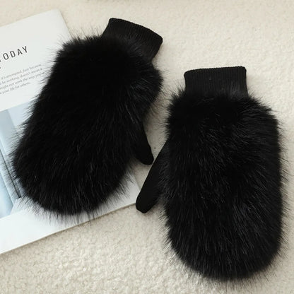 Women's Plush Fur-Look Winter Mittens — original product gallery image 7