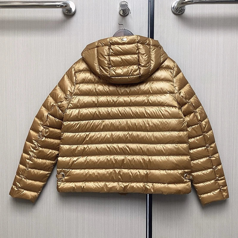 Women's Short Hooded Drawstring Puffer-Style Jacket — original product gallery image 6