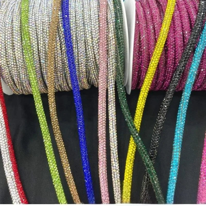 Crystal Rhinestone Cotton Cord — 5/6 mm, 50 yd — product view 4
