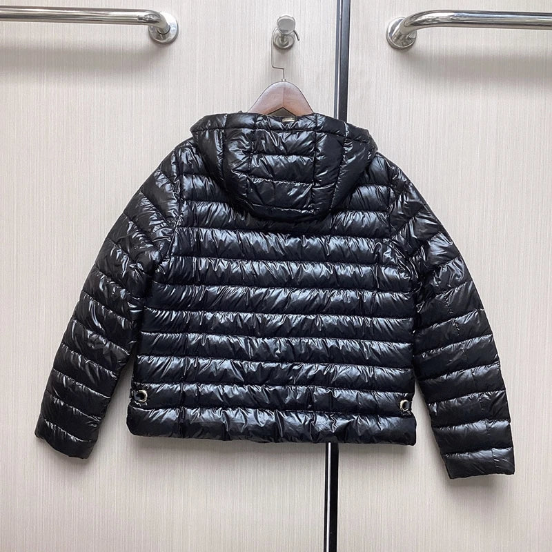 Women's Short Hooded Drawstring Puffer-Style Jacket — original product gallery image 4