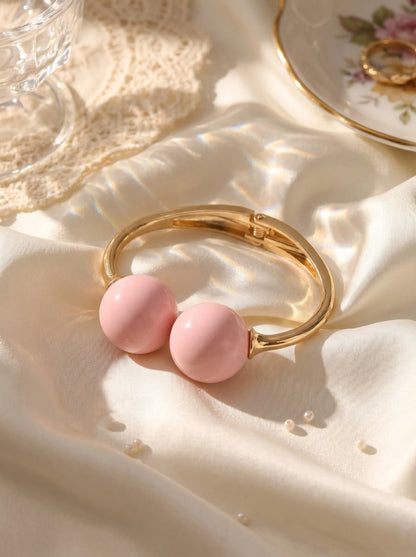 Women's Double-Bead Open Cuff Bracelet — product view 4