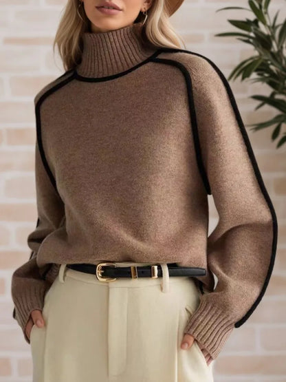 Women's Textured High-Neck Knit Sweater — original product gallery image 12