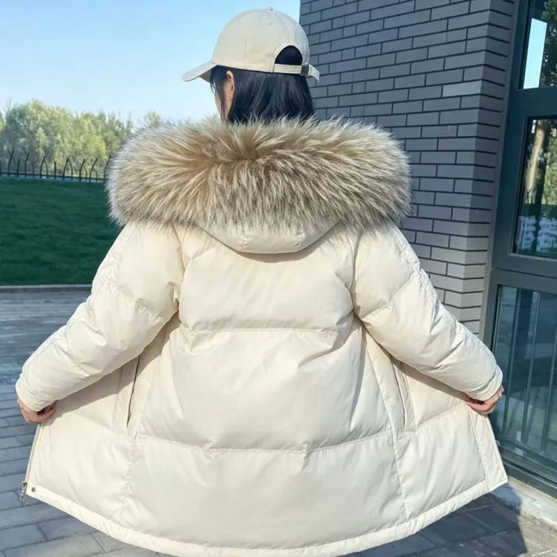 Women's Winter Jacket Fur-Style Collar Trim — Mixed Shades