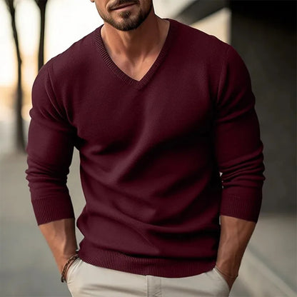 Men's V-Neck Knit Pullover Sweater — original product gallery image 10