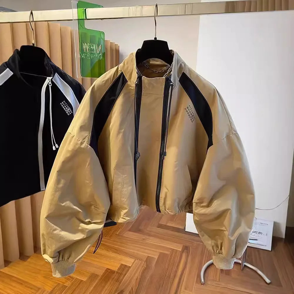 Stand-Collar Zip-Up Casual Windbreaker Jacket