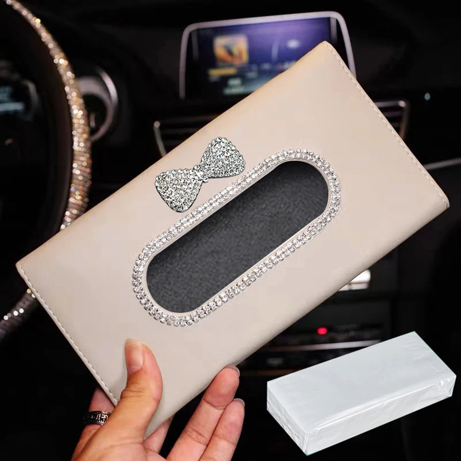 Car interior supplies car tissue box creative sun visor hanging sunroof seat back tissue box high-end - Silvana & Osmany CanXport Fashion Finds
