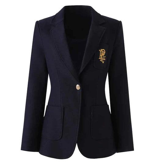 Women's Navy Embroidered Blazer