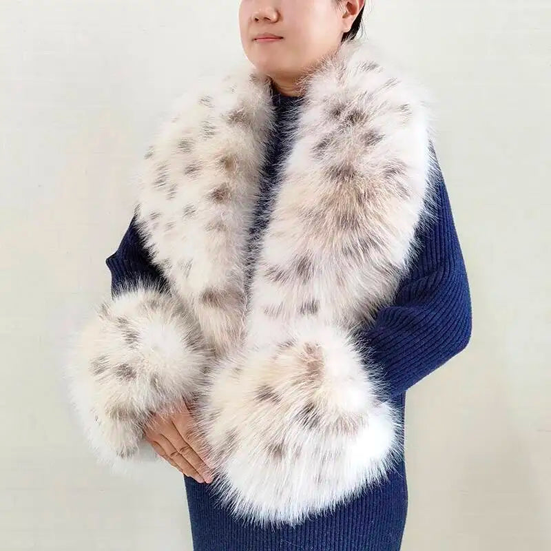 Women's Faux-Fur Scarf, Collar & Cuff Set