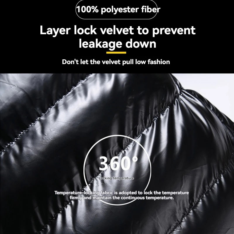 Hooded Padded Winter Jacket — Black & White — original product gallery image 5