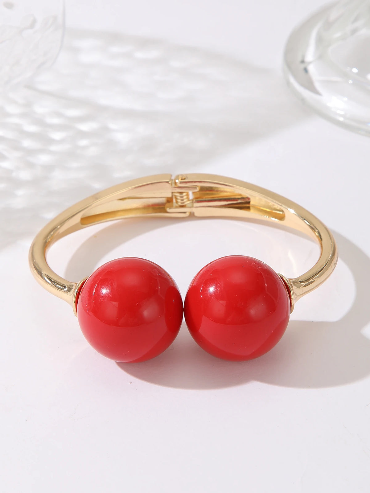 Women's Double-Bead Open Cuff Bracelet — product view 11
