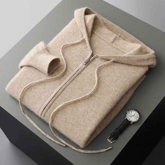 Men's Hooded Zip Knit Cardigan