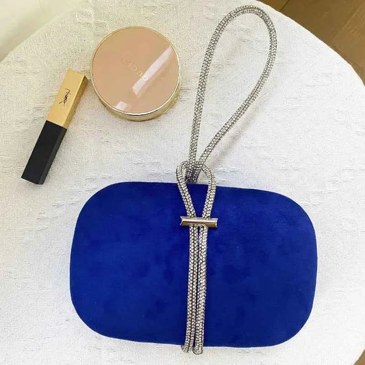 Women's Velvet Rhinestone Evening Clutch