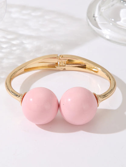 Women's Double-Bead Open Cuff Bracelet — product view 10