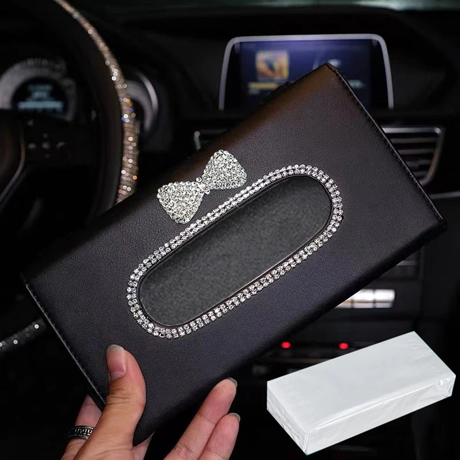 Car interior supplies car tissue box creative sun visor hanging sunroof seat back tissue box high-end - Silvana & Osmany CanXport Fashion Finds