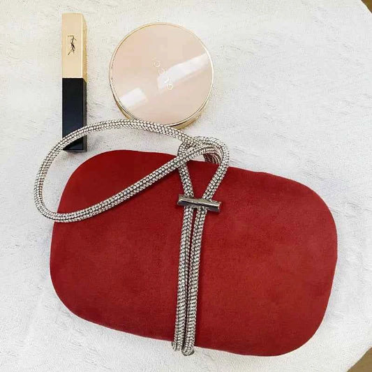 Women's Velvet Rhinestone Evening Clutch