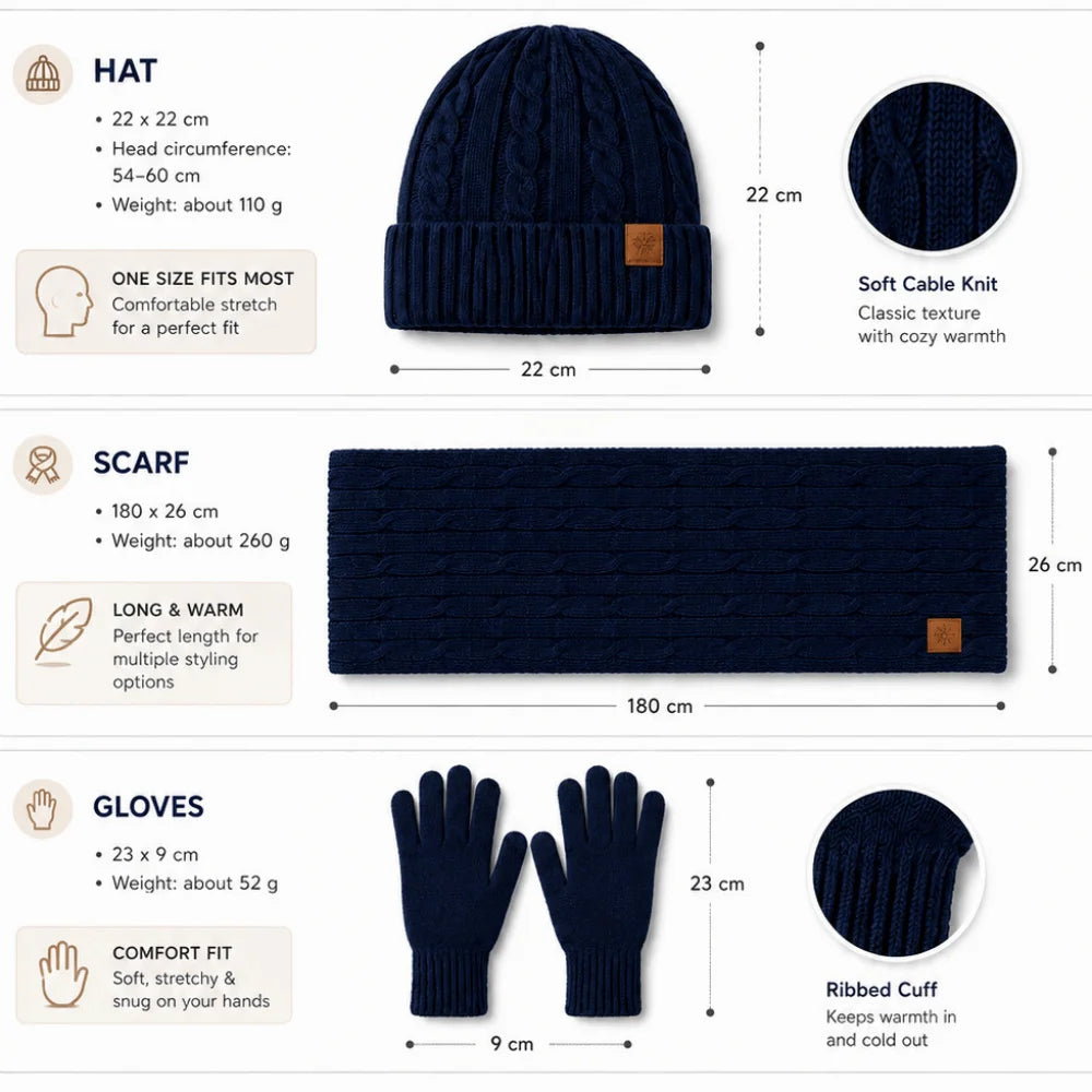 Men's Winter Hat, Scarf & Gloves Set — 2 or 3 Pieces — original product gallery image 6