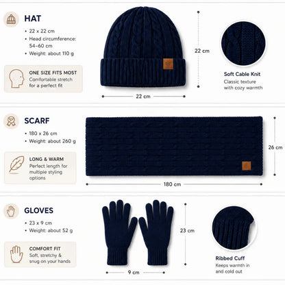 Men's Winter Hat, Scarf & Gloves Set — 2 or 3 Pieces — original product gallery image 6