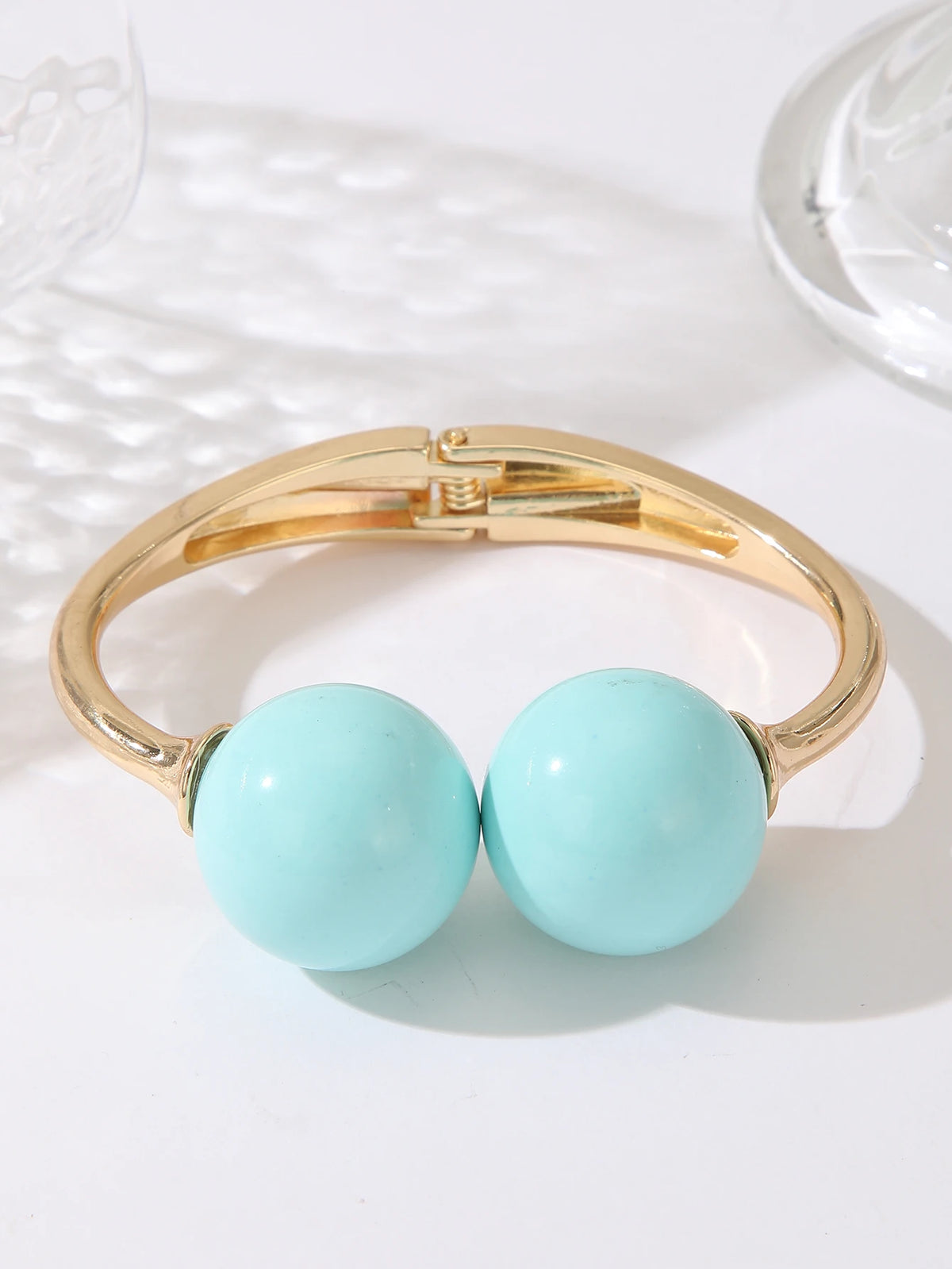 Women's Double-Bead Open Cuff Bracelet — product view 7