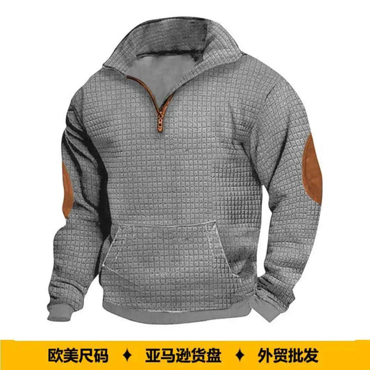 Men's Plaid Zip Knit Cardigan
