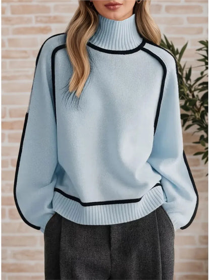 Women's Textured High-Neck Knit Sweater — original product gallery image 13
