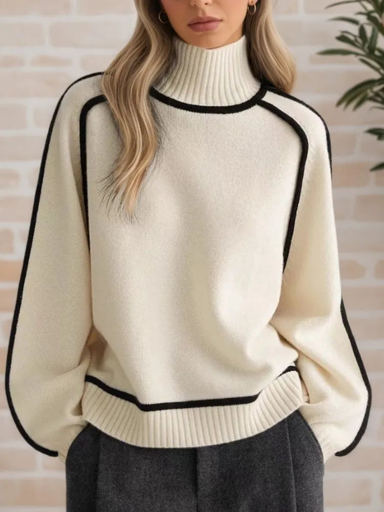 Women's Textured High-Neck Knit Sweater — original product gallery image 11