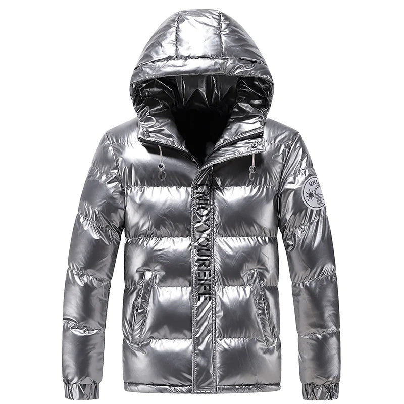 Hooded Padded Winter Jacket — Black & White — original product gallery image 4
