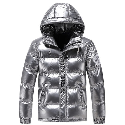 Hooded Padded Winter Jacket — Black & White — original product gallery image 4
