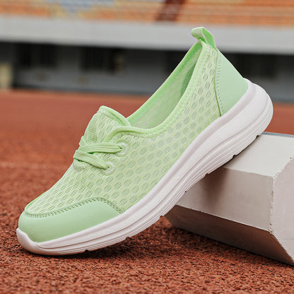 Zapatillas Deportivas de Malla con Cordones para Mujer, Calzado Plano Cómodo y Liso