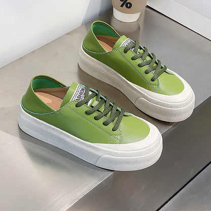 Zapatos planos de suela gruesa para mujer, a la moda, informales, suaves y cómodos para estudiantes