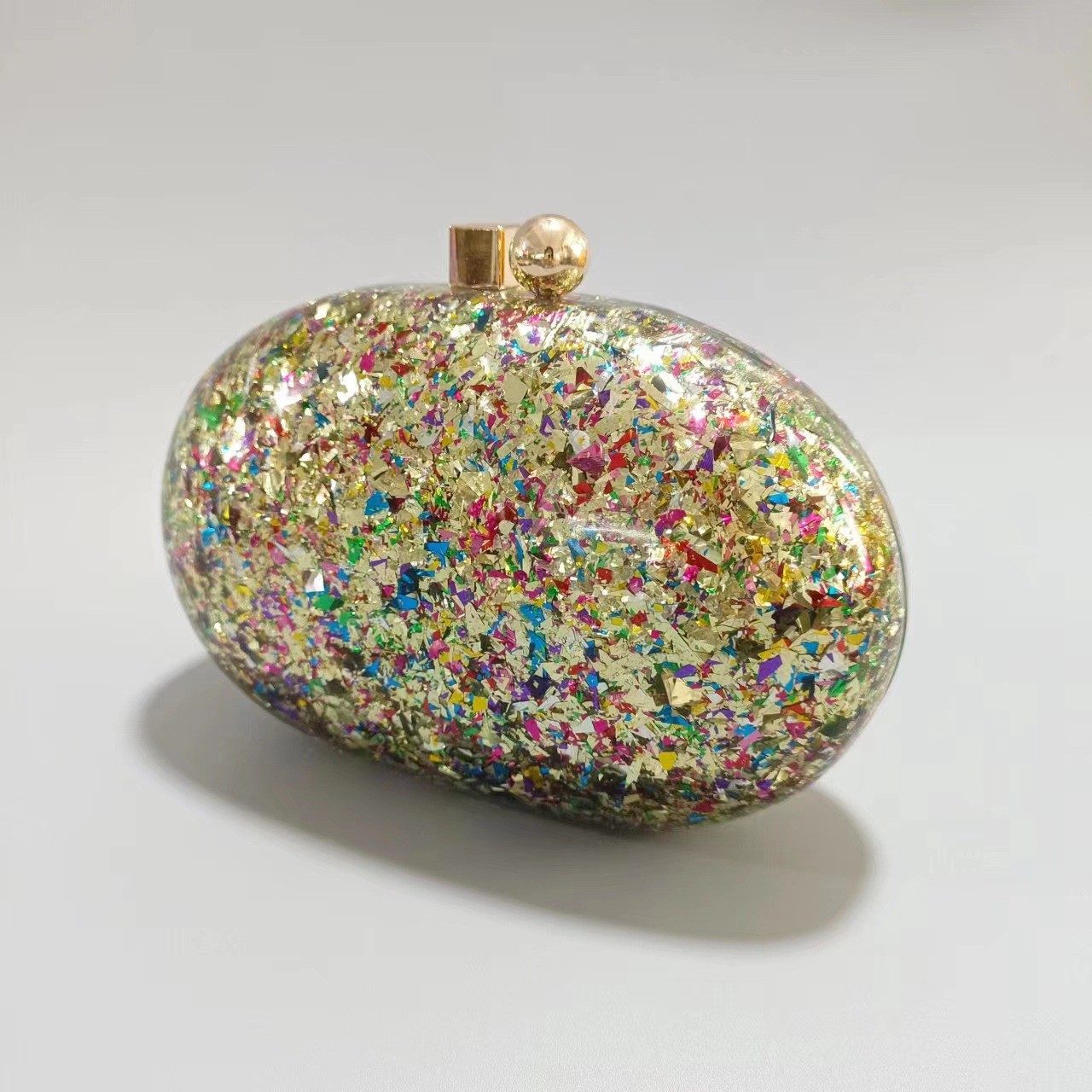 Bolso de Hombro para Mujer con Diseño Ovalado Perlado