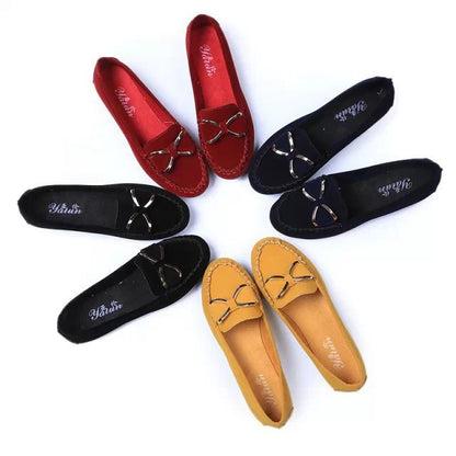 Zapatos planos de moda con lazo para mujer, mocasines casuales, zapatos cómodos