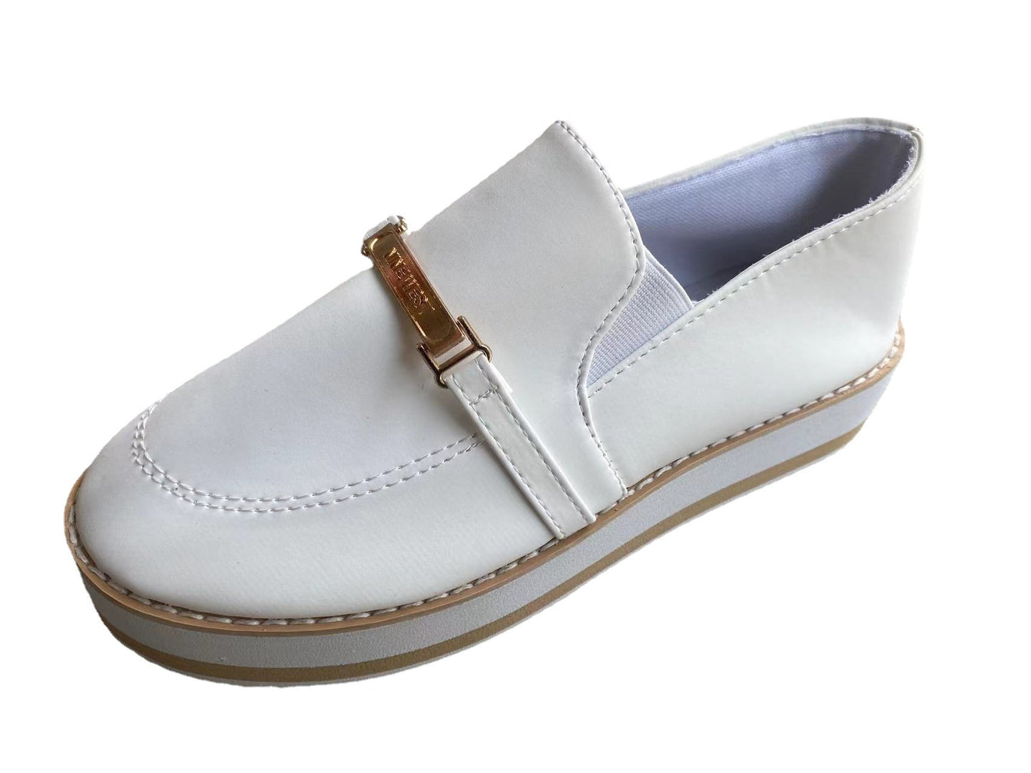 Zapatillas planas sin cordones con plataforma para mujer