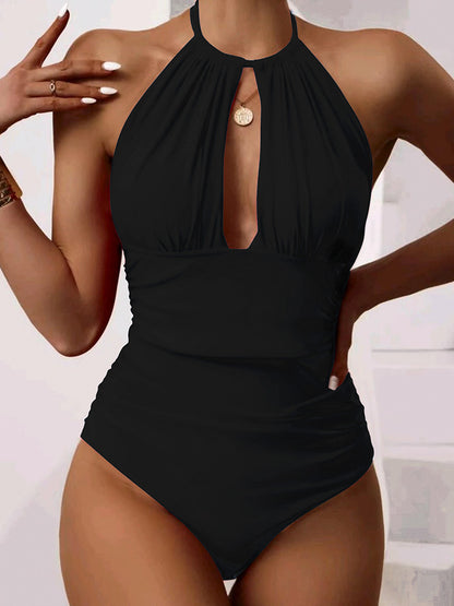 Nuevo bañador de una pieza con cuello halter para mujer