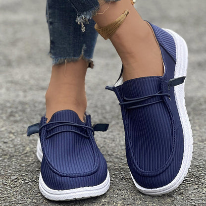 Zapatillas planas sin cordones informales para mujer, mocasines de color liso, zapatos perezosos