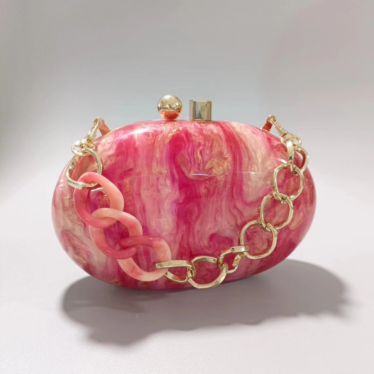 Bolso de Hombro para Mujer con Diseño Ovalado Perlado
