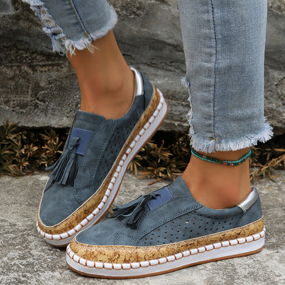 Mocasines Planos de Mujer con Borlas Zapatos Cómodos Casuales