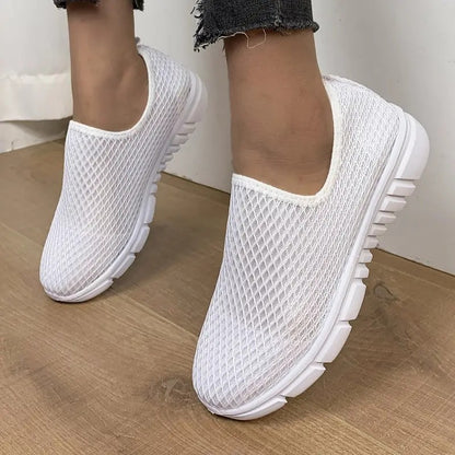 Zapatillas deportivas de color caramelo para mujer, calzado plano para caminar y correr en verano