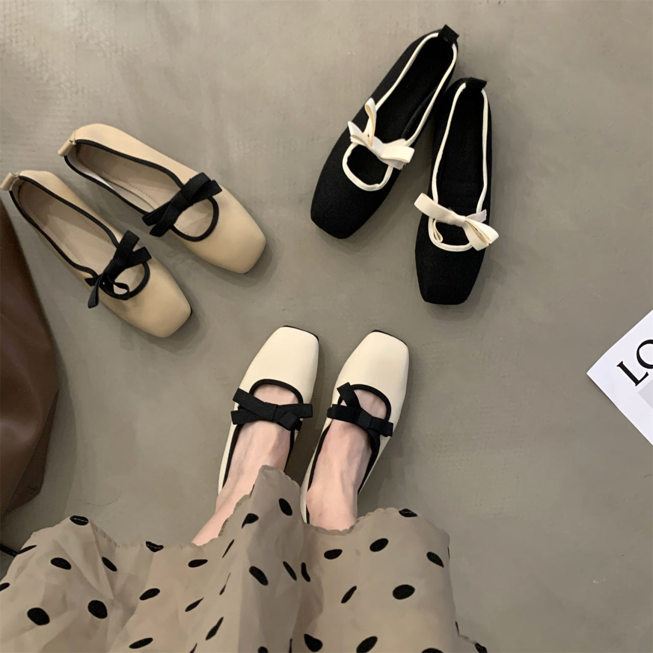 Zapatos planos de mujer de corte bajo con suela plana